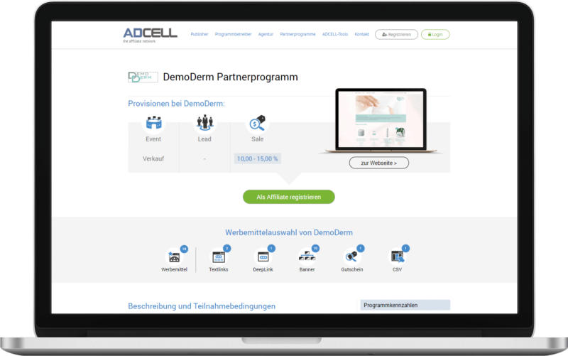 DemoDerm Partnerprogramm (Affiliate)