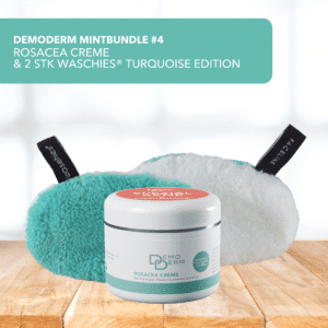 DemoDerm Mint-Bundle #4 - Rosacea Creme & 2x waschies® “Turquoise Edition” einzeln